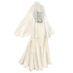1960s Chiffon Beaded Gown